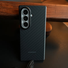 Carbon Fiber Texture Case for Samsung Galaxy Z Fold 8 Ultra  | Magnetic Ring + 2 Ultra HD Tempered Glass