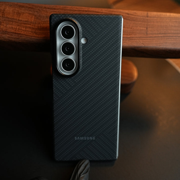 Carbon Fiber Texture Case for Samsung Galaxy Z Fold 8 Ultra  | Magnetic Ring + 2 Ultra HD Tempered Glass