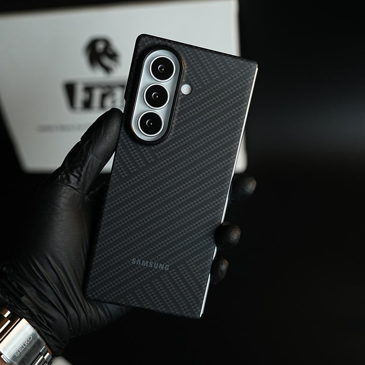Carbon Fiber Texture Case for Samsung Galaxy Z Fold 8 Ultra  | Magnetic Ring + 2 Ultra HD Tempered Glass