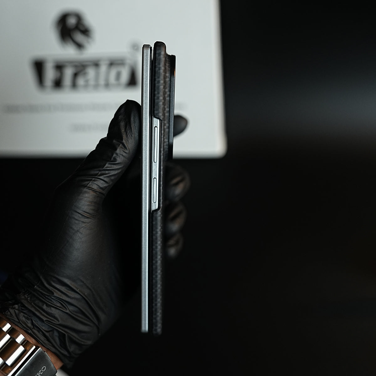 Carbon Fiber Texture Case for Samsung Galaxy Z Fold 8 Ultra  | Magnetic Ring + 2 Ultra HD Tempered Glass