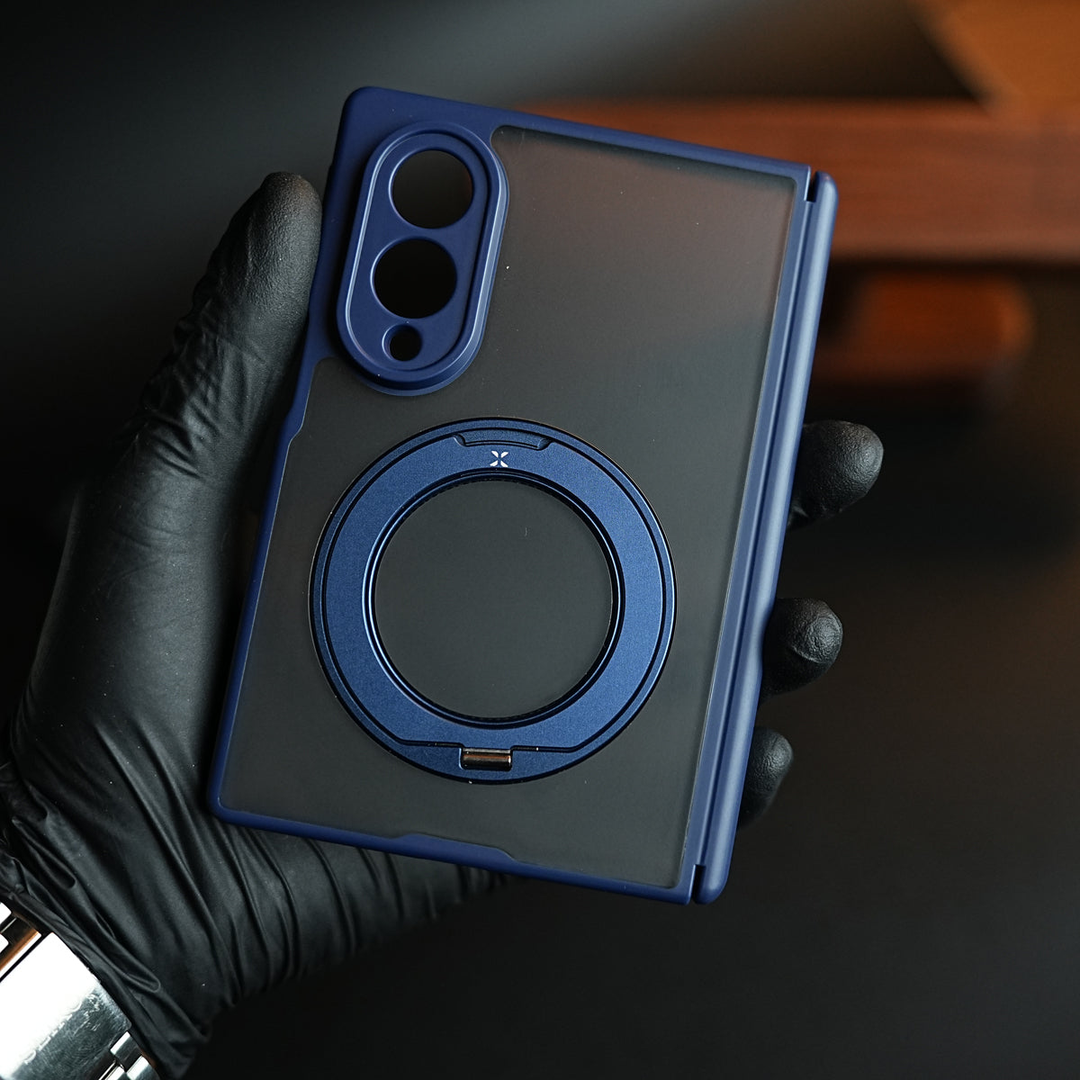 Magnetic Frosted Armor Case for Samsung Galaxy Z fold 8 | Rotating Metal Stand