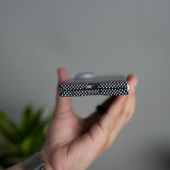 Galaxy Z Fold 7 Carbon Fiber Texture Design Hard Pc MagSafe Case Cover GrayBlackLine Design