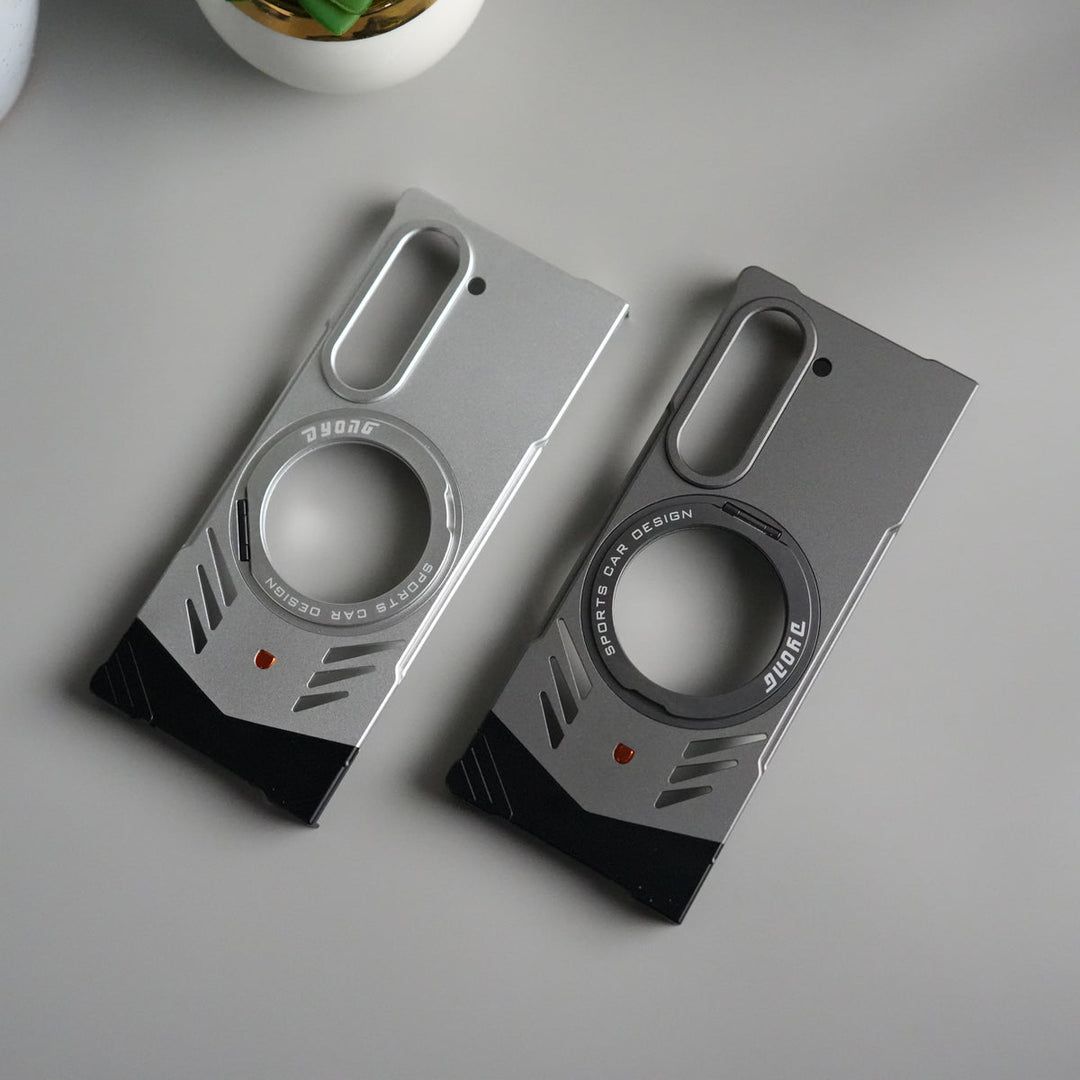 Galaxy Z Fold 6 Magnetic Aluminum Alloy Metal Rimless Frame Heat Dissipation Stand Phone Case