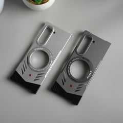 Galaxy Z Fold 6 Magnetic Aluminum Alloy Metal Rimless Frame Heat Dissipation Stand Phone Case