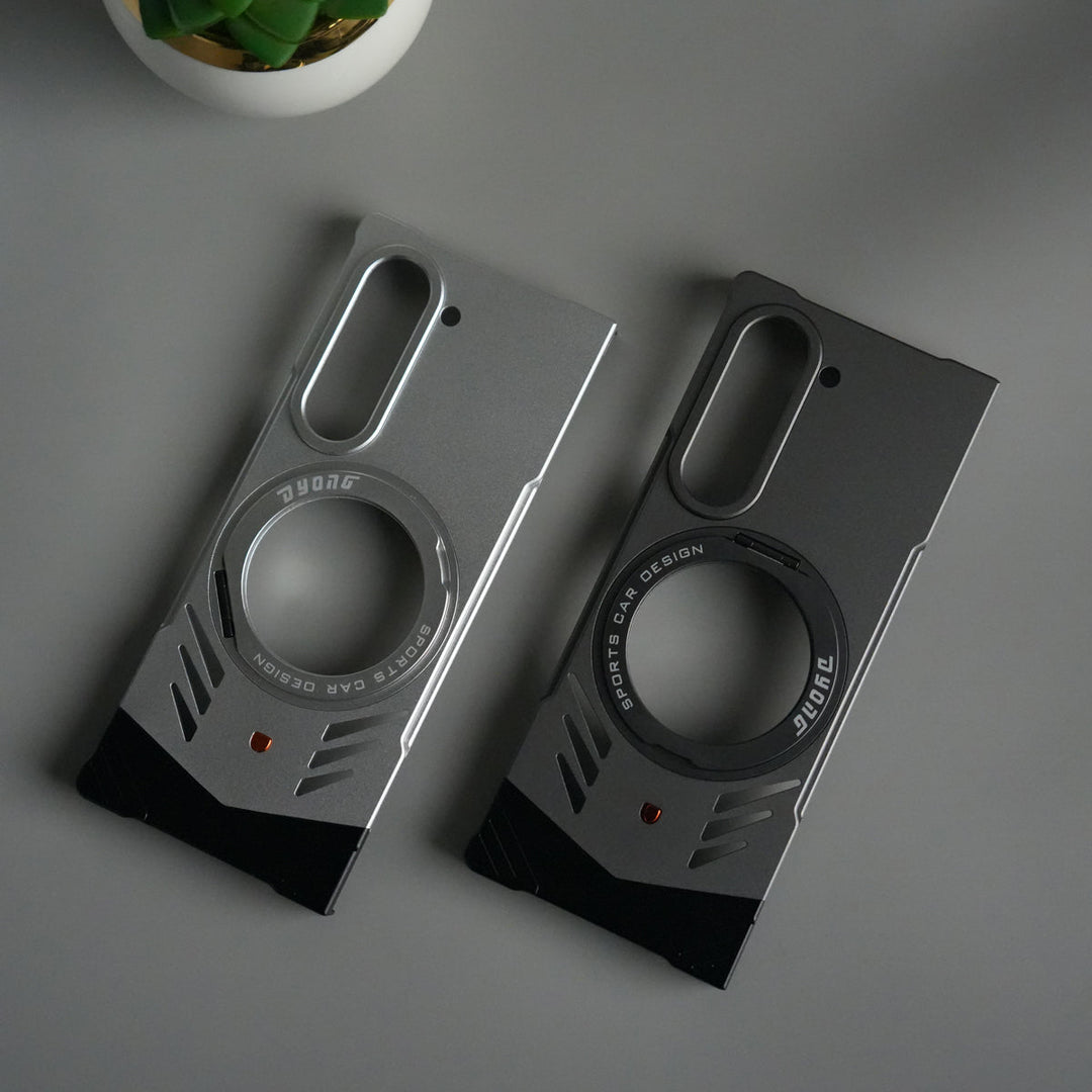 Galaxy Z Fold 6 Magnetic Aluminum Alloy Metal Rimless Frame Heat Dissipation Stand Phone Case
