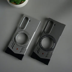 Galaxy Z Fold 6 Magnetic Aluminum Alloy Metal Rimless Frame Heat Dissipation Stand Phone Case