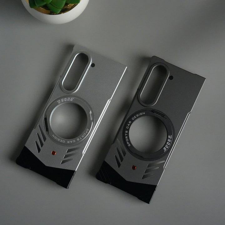 Galaxy Z Fold 6 Magnetic Aluminum Alloy Metal Rimless Frame Heat Dissipation Stand Phone Case