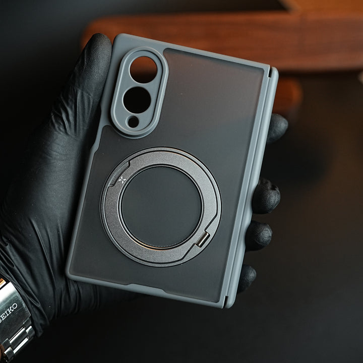 Magnetic Frosted Armor Case for Samsung Galaxy Z fold 8 | Rotating Metal Stand