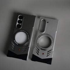 Galaxy Z Fold 6 Magnetic Aluminum Alloy Metal Rimless Frame Heat Dissipation Stand Phone Case