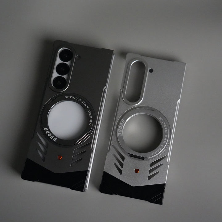 Galaxy Z Fold 6 Magnetic Aluminum Alloy Metal Rimless Frame Heat Dissipation Stand Phone Case
