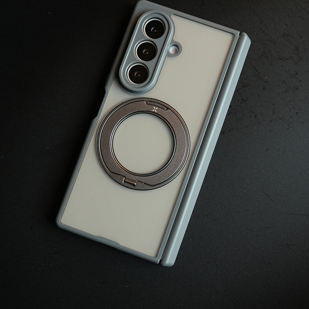 Magnetic Frosted Armor Case for Samsung Galaxy Z fold 8 Ultra | Rotating Metal Stand