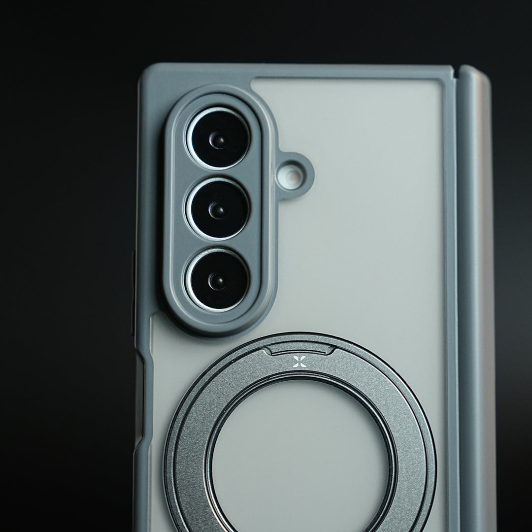 Magnetic Frosted Armor Case for Samsung Galaxy Z fold 8 Ultra | Rotating Metal Stand