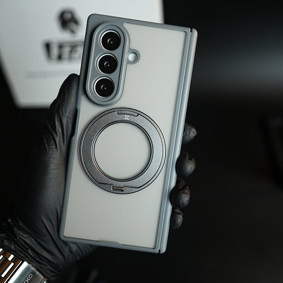 Magnetic Frosted Armor Case for Samsung Galaxy Z fold 8 Ultra | Rotating Metal Stand