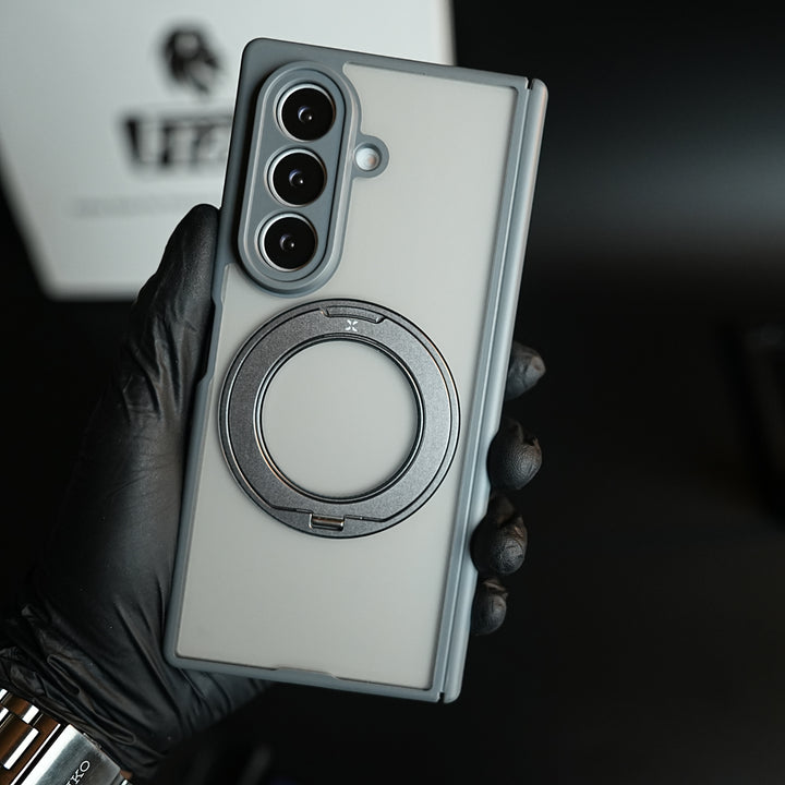Magnetic Frosted Armor Case for Samsung Galaxy Z fold 8 Ultra | Rotating Metal Stand