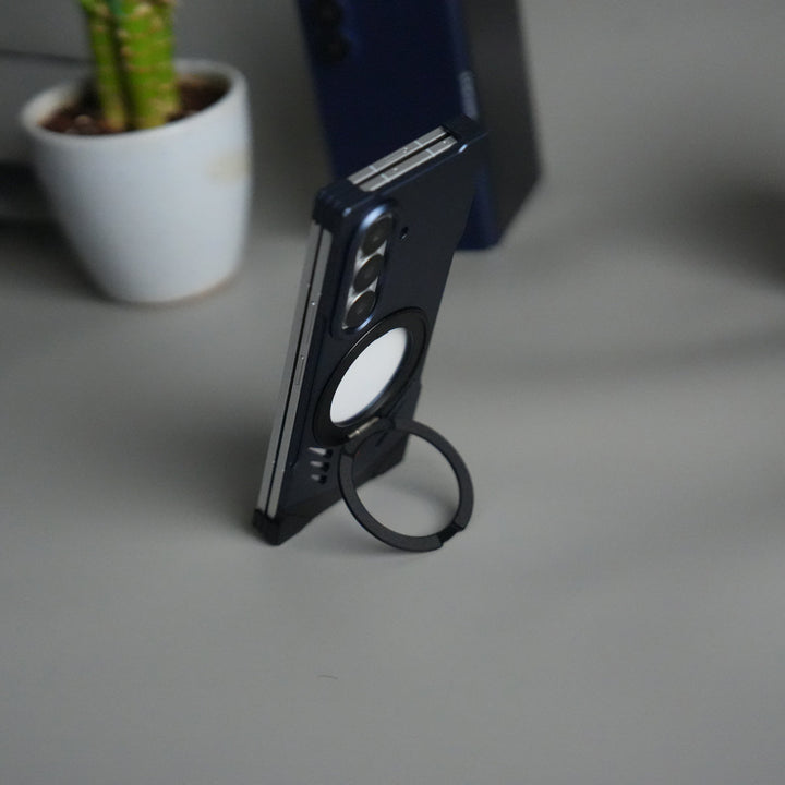 Galaxy Z Fold 7 Magnetic Aluminum Alloy Metal Rimless Frame Heat Dissipation Stand Phone Case