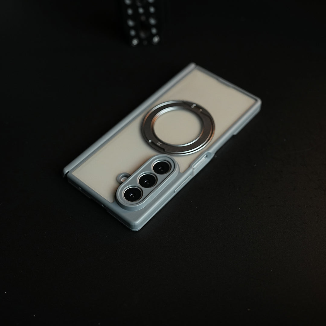 Magnetic Frosted Armor Case for Samsung Galaxy Z fold 8 Ultra | Rotating Metal Stand