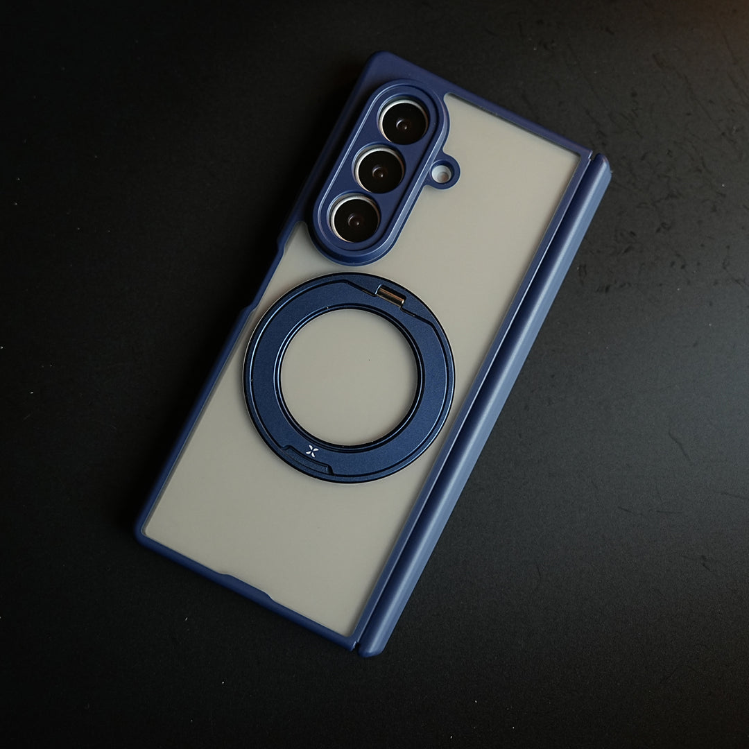 Magnetic Frosted Armor Case for Samsung Galaxy Z fold 8 Ultra | Rotating Metal Stand