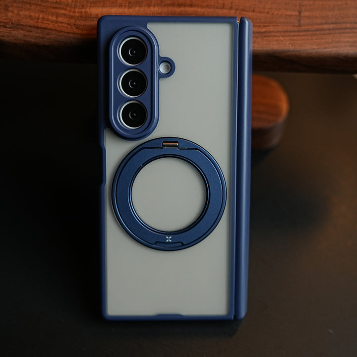 Magnetic Frosted Armor Case for Samsung Galaxy Z fold 8 Ultra | Rotating Metal Stand