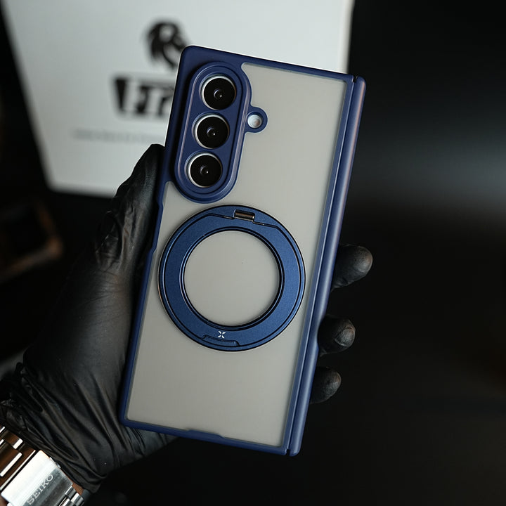 Magnetic Frosted Armor Case for Samsung Galaxy Z fold 8 Ultra | Rotating Metal Stand