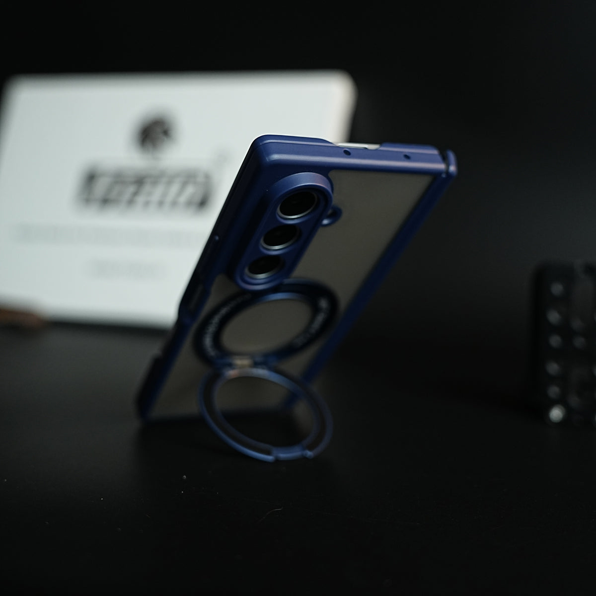 Magnetic Frosted Armor Case for Samsung Galaxy Z fold 8 Ultra | Rotating Metal Stand