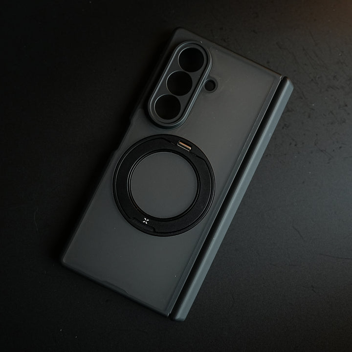 Magnetic Frosted Armor Case for Samsung Galaxy Z fold 8 Ultra | Rotating Metal Stand