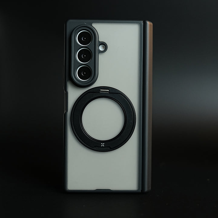 Magnetic Frosted Armor Case for Samsung Galaxy Z fold 8 Ultra | Rotating Metal Stand