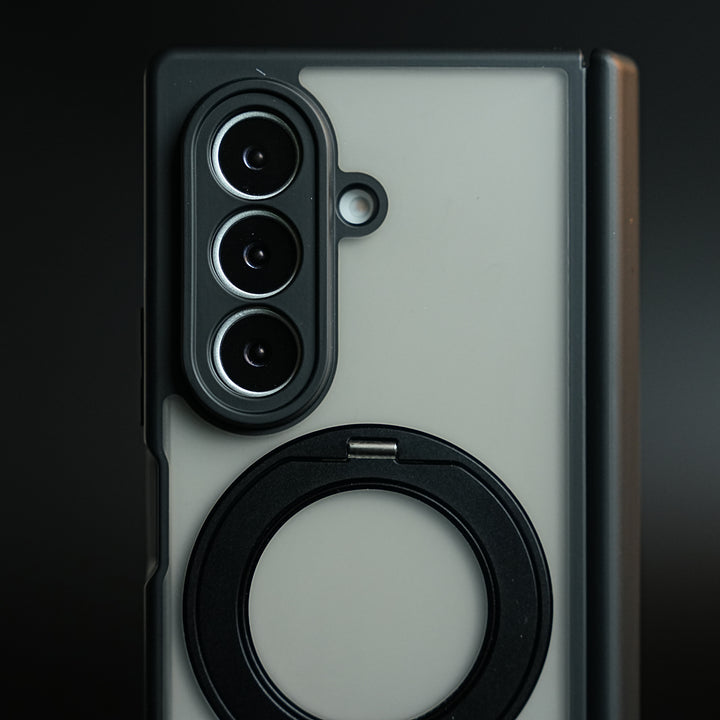 Magnetic Frosted Armor Case for Samsung Galaxy Z fold 8 Ultra | Rotating Metal Stand