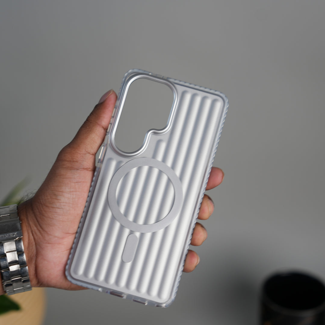 Galaxy S26 Ultra MagSafe Suitcase Design Case | Shiny Texture Back Cover