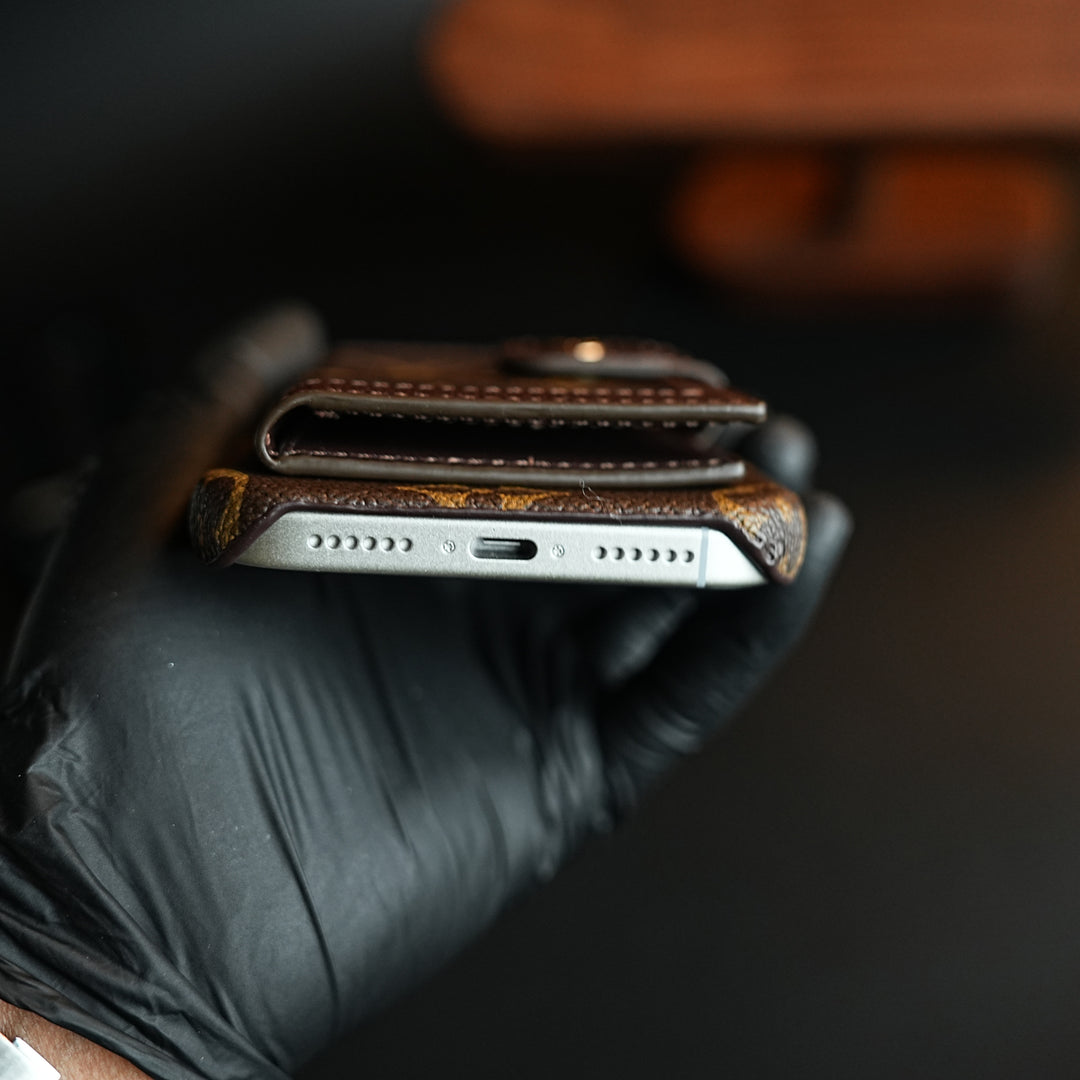 Vintage Pattern Wallet Case for iPhone Series | Card Holder Cover