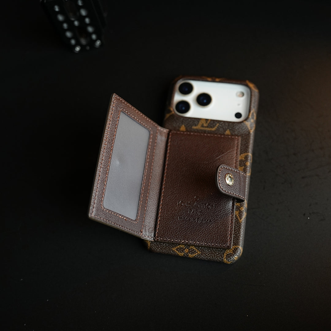 Vintage Pattern Wallet Case for iPhone Series | Card Holder Cover