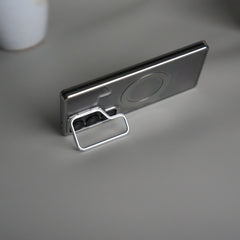 Galaxy S24 Ultra Metal Camera Kickstand Case | Clear Shockproof Cover with Magnetic Ring