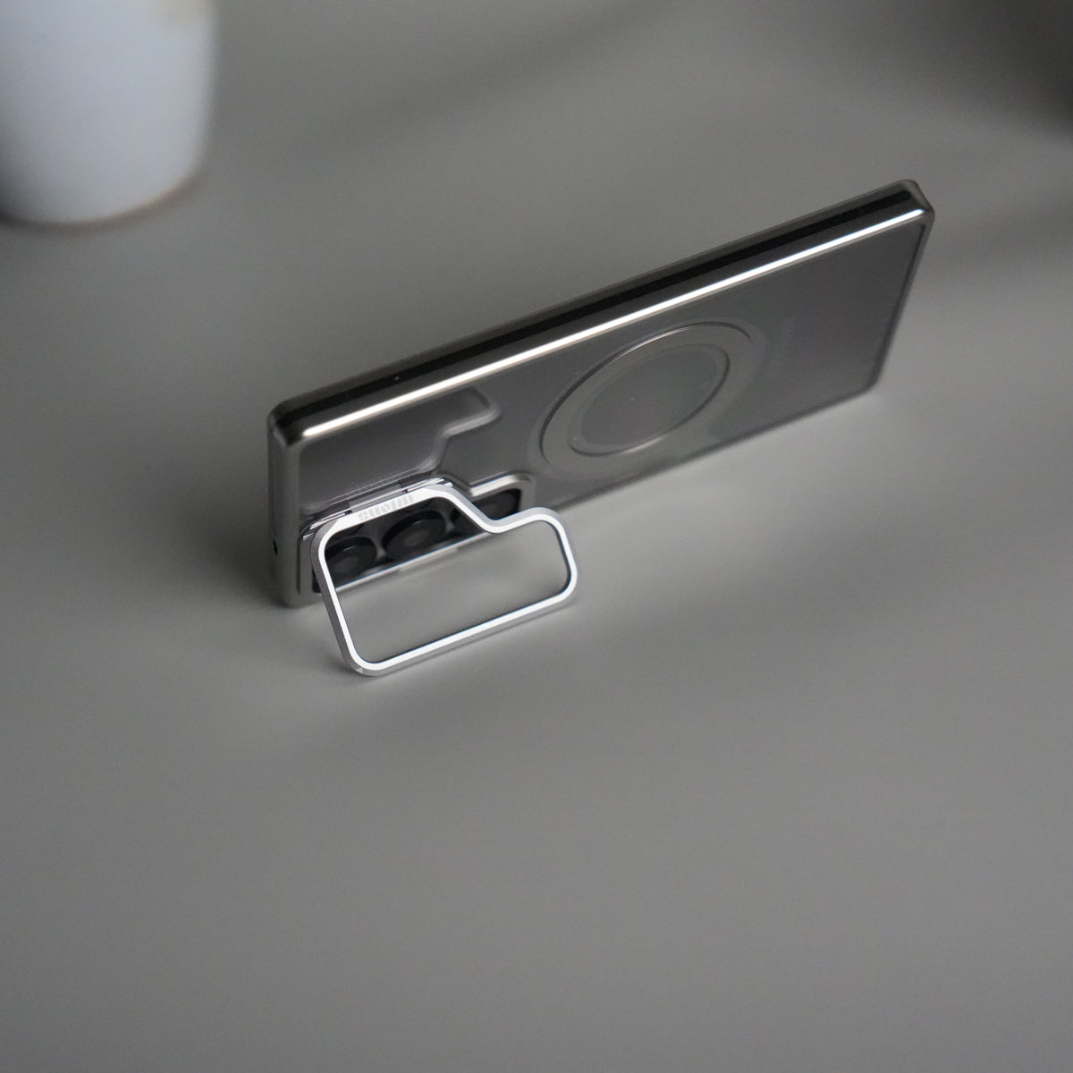 Galaxy S24 Ultra Metal Camera Kickstand Case | Clear Shockproof Cover with Magnetic Ring
