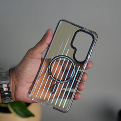Galaxy S26 Ultra Transparent MagSafe Suitcase Design Case Back Cover