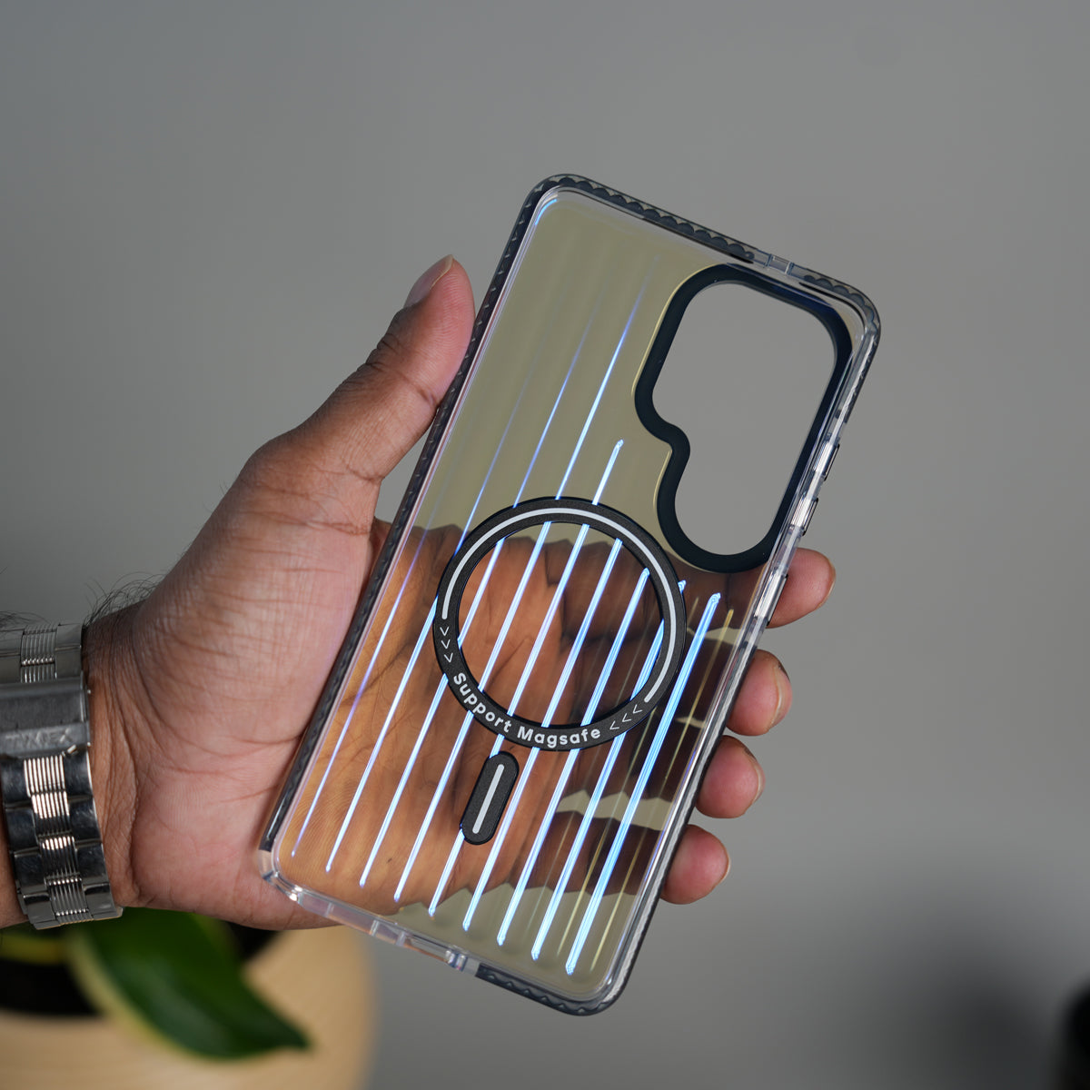 Galaxy S26 Ultra Transparent MagSafe Suitcase Design Case Back Cover