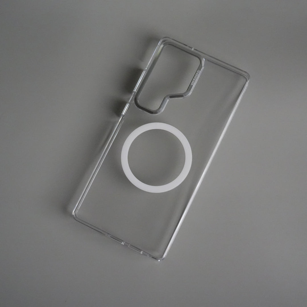 Galaxy S24 Ultra Metal Camera Ring Crystal Clear Shell Case | Shockproof Slim Cover