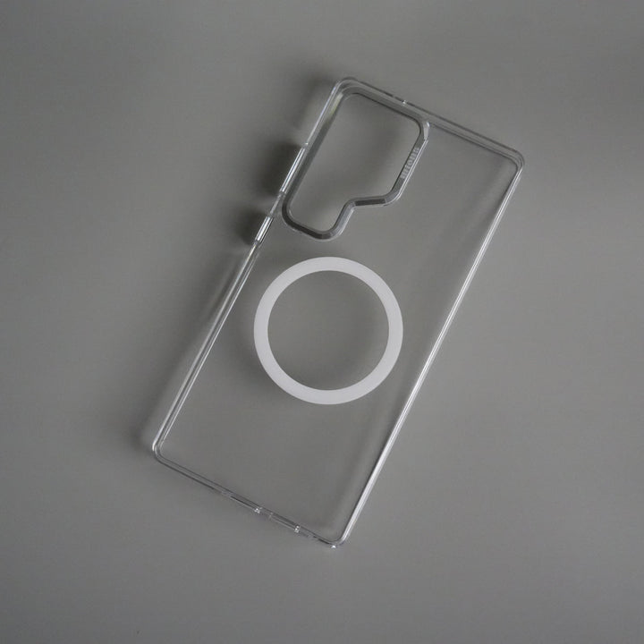 Galaxy S24 Ultra Metal Camera Ring Crystal Clear Shell Case | Shockproof Slim Cover
