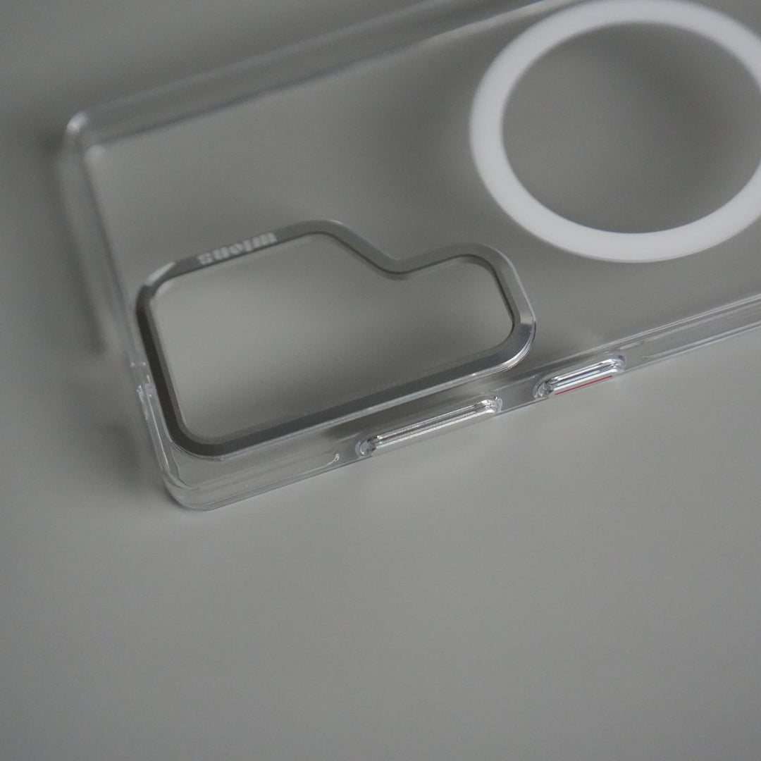 Galaxy S24 Ultra Metal Camera Ring Crystal Clear Shell Case | Shockproof Slim Cover