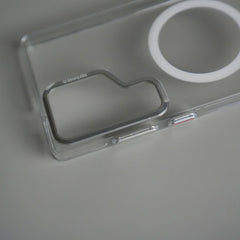 Galaxy S24 Ultra Metal Camera Ring Crystal Clear Shell Case | Shockproof Slim Cover