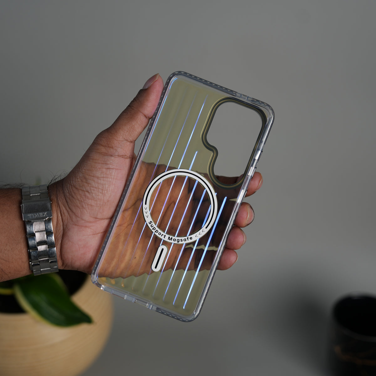 Galaxy S26 Ultra Transparent MagSafe Suitcase Design Case Back Cover