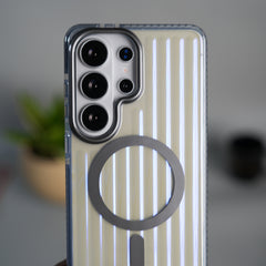 Galaxy S26 Ultra Transparent MagSafe Suitcase Design Case Back Cover