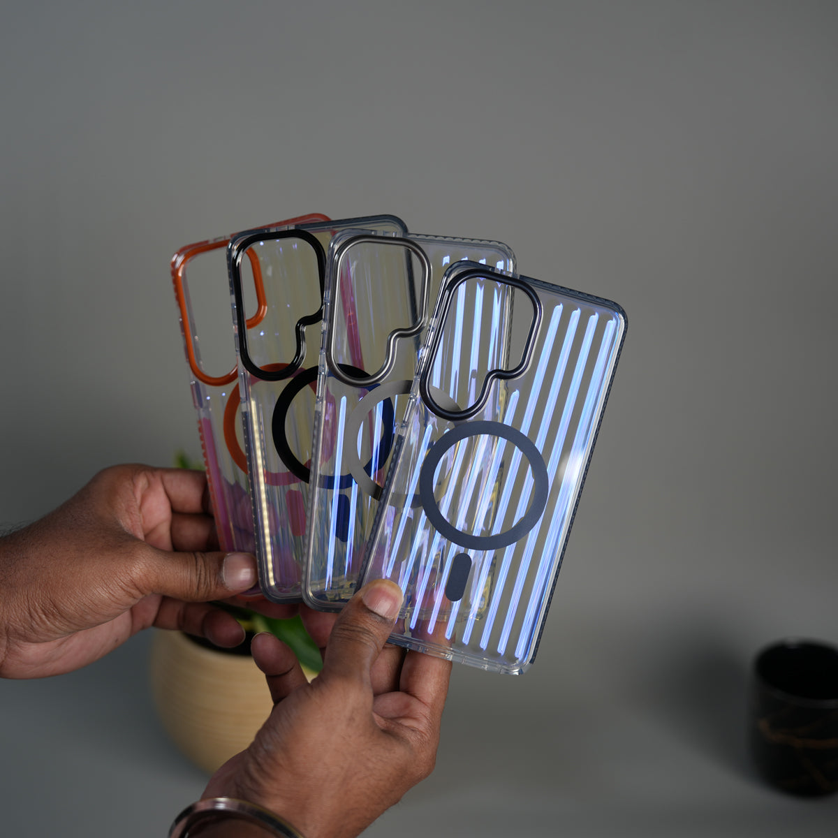 Galaxy S26 Ultra Transparent MagSafe Suitcase Design Case Back Cover