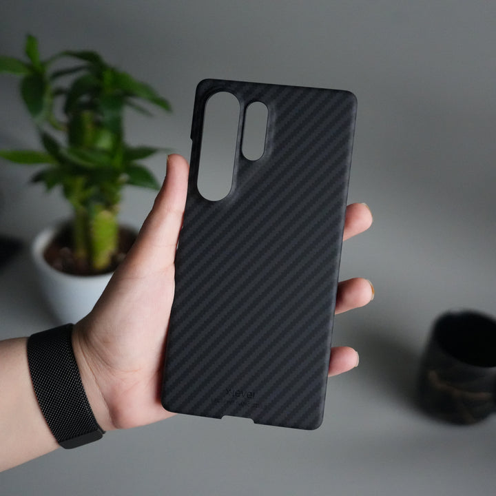 Galaxy S24 Ultra Carbon Fiber Slim Case | Ultra-Thin Magnetic Charging Ring Cover