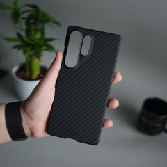 Galaxy S24 Ultra Carbon Fiber Slim Case | Ultra-Thin Magnetic Charging Ring Cover