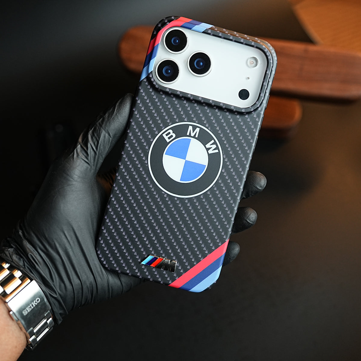 Carbon Fiber Texture Motorsport Case for iPhone 17 Pro Max | Racing Style Cover