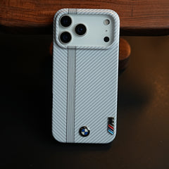 Carbon Fiber Texture Racing Stripe Case for iPhone 17 Pro Max | Motorsport Style Cover