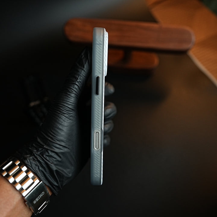Carbon Fiber Texture Racing Stripe Case for iPhone 17 Pro Max | Motorsport Style Cover