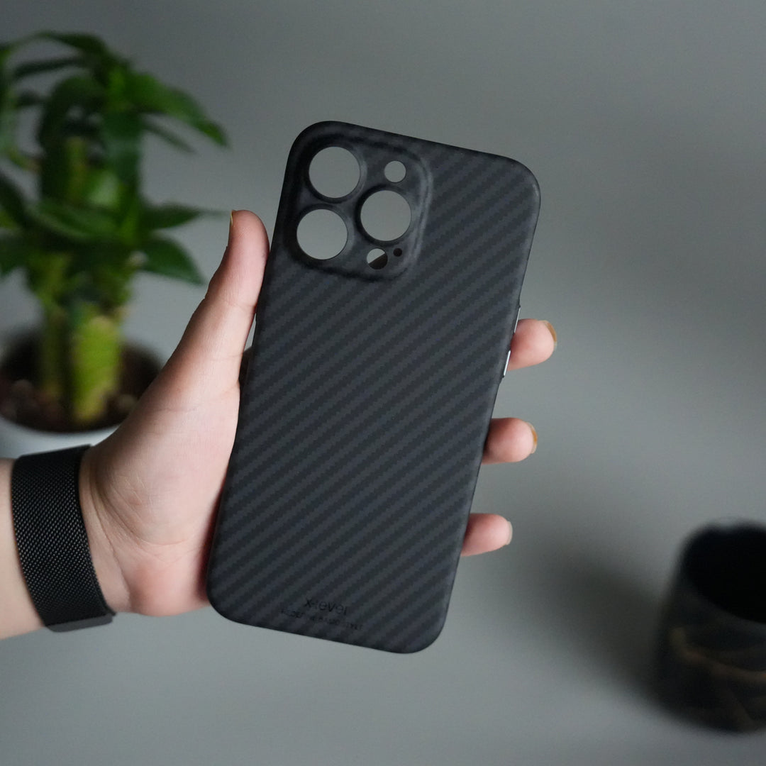 iPhone 16 Series Carbon Fiber Slim Case | Ultra-Thin Magnetic Charging Ring Cover