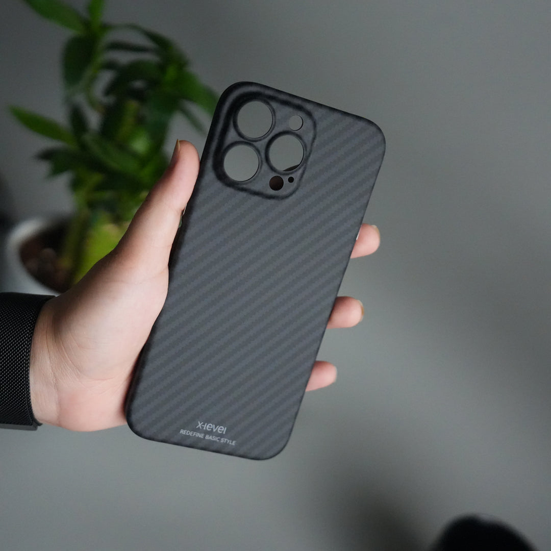 iPhone 16 Series Carbon Fiber Slim Case | Ultra-Thin Magnetic Charging Ring Cover