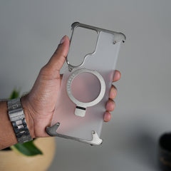 Samsung Galaxy S26 Ultra Frosted Frameless Metal Kickstand Case