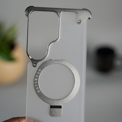 Samsung Galaxy S26 Ultra Frosted Frameless Metal Kickstand Case